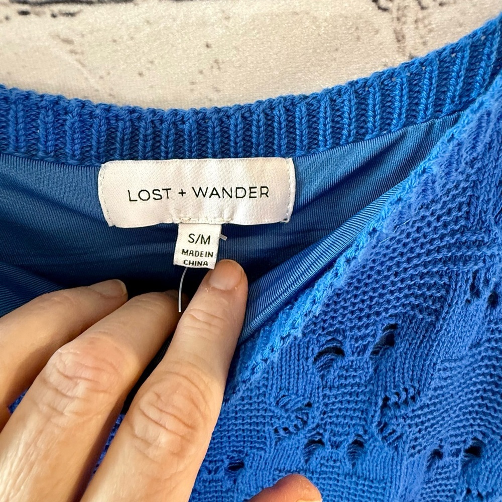 Lost + Wander Cellyssa cotton mini sweater dress. Sz S. NWOT. - Picture 3 of 4